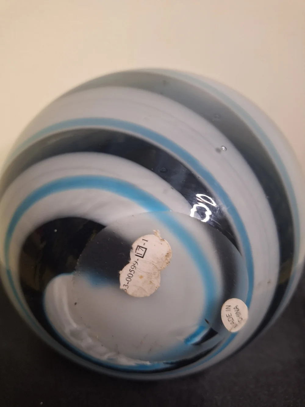 Blue and White Swirl Glass Vase  6